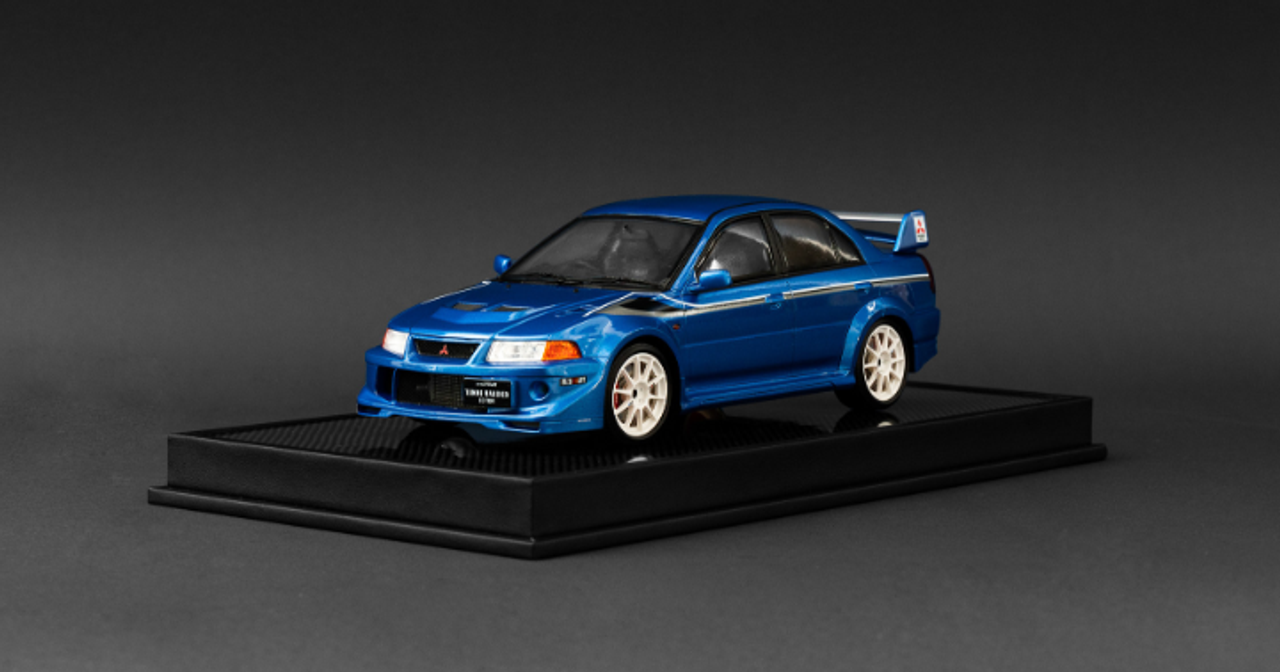 1/18 POPRACE Mitsubishi Evolution Tommi Makinen Edition Blue Display case and base Resin Car Model