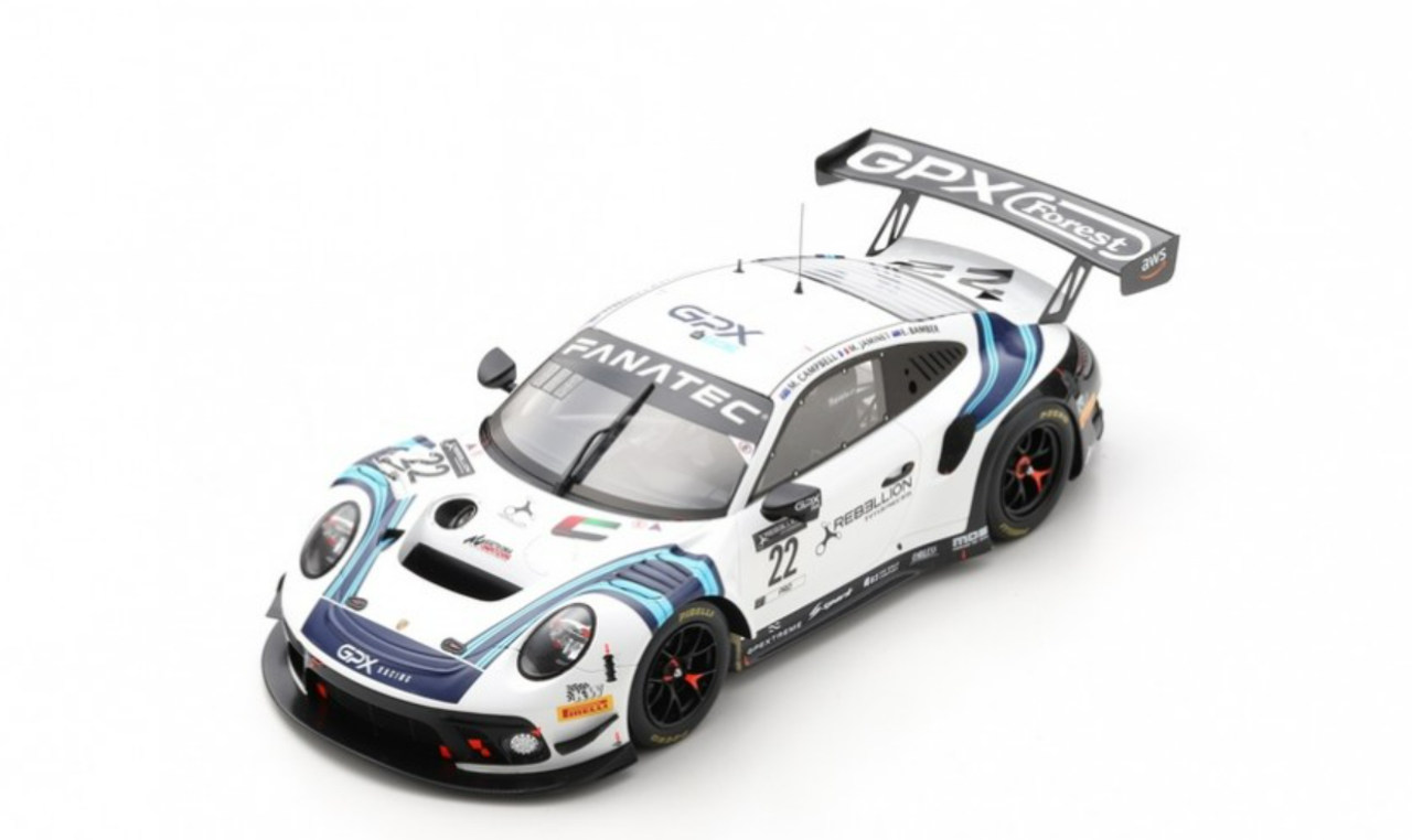 1/18 Spark Porsche 911 GT3 R No.22 GPX Racing Winner Paul Ricard 1000km 2021 M. Campbell – E. Bamber – M. Jaminet Resin Car Model