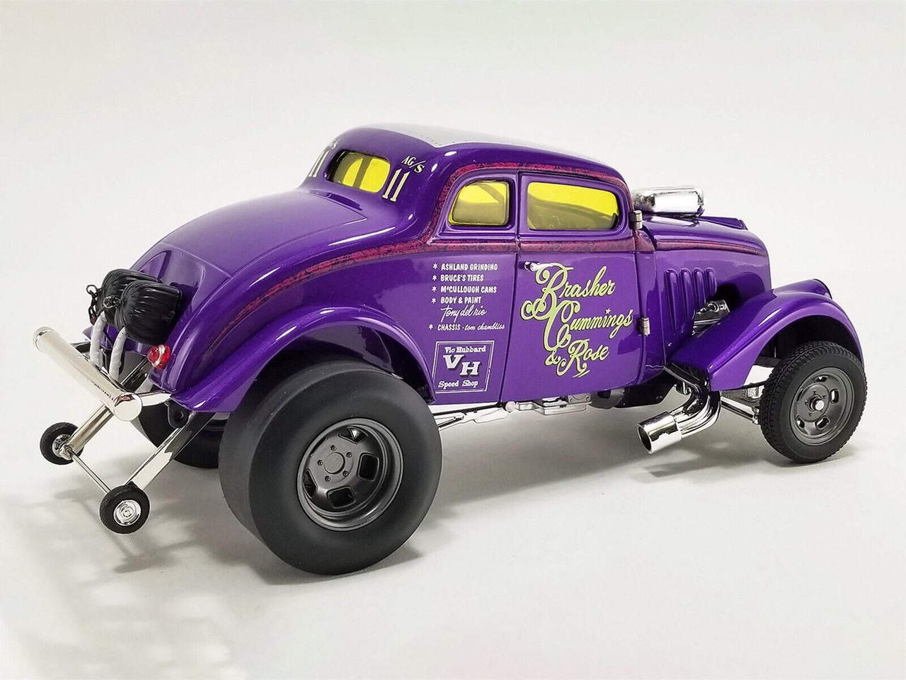 1/18 ACME 1933 Gasser Brasher (Purple Cummings & Rose) Diecast Car Model