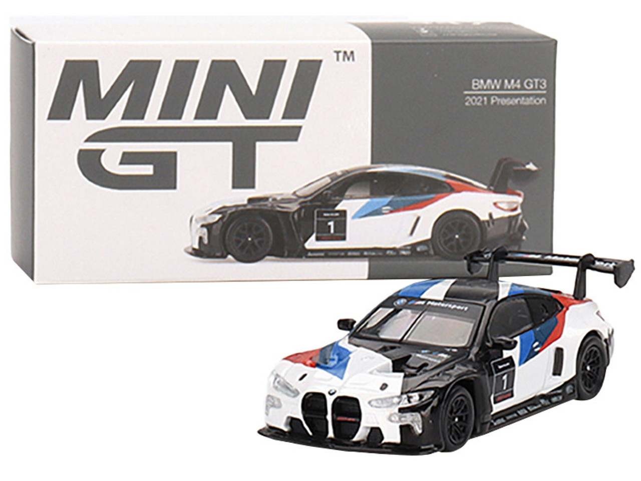 BMW M4 GT3 #1 White with Graphics "2021 Presentation Edition" Limited Edition to 3600 pieces Worldwide 1/64 Diecast Model Car by True Scale Miniatures