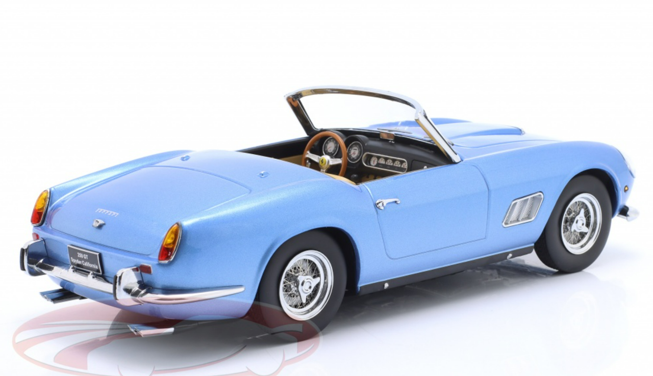 1/18 KK-Scale 1960 Ferrari 250 GT California Spyder (Light Blue Metallic)  Car Model - LIVECARMODEL.com