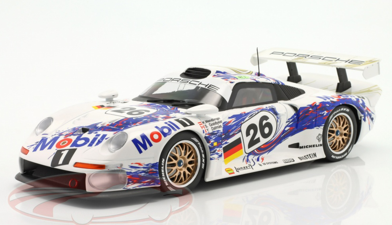 1/18 Werk83 1996 Porsche 911 GT1 #26 3rd 24h LeMans Porsche AG Yannick Dalmas, Karl Wendlinger, Scott Goodyear Car Model