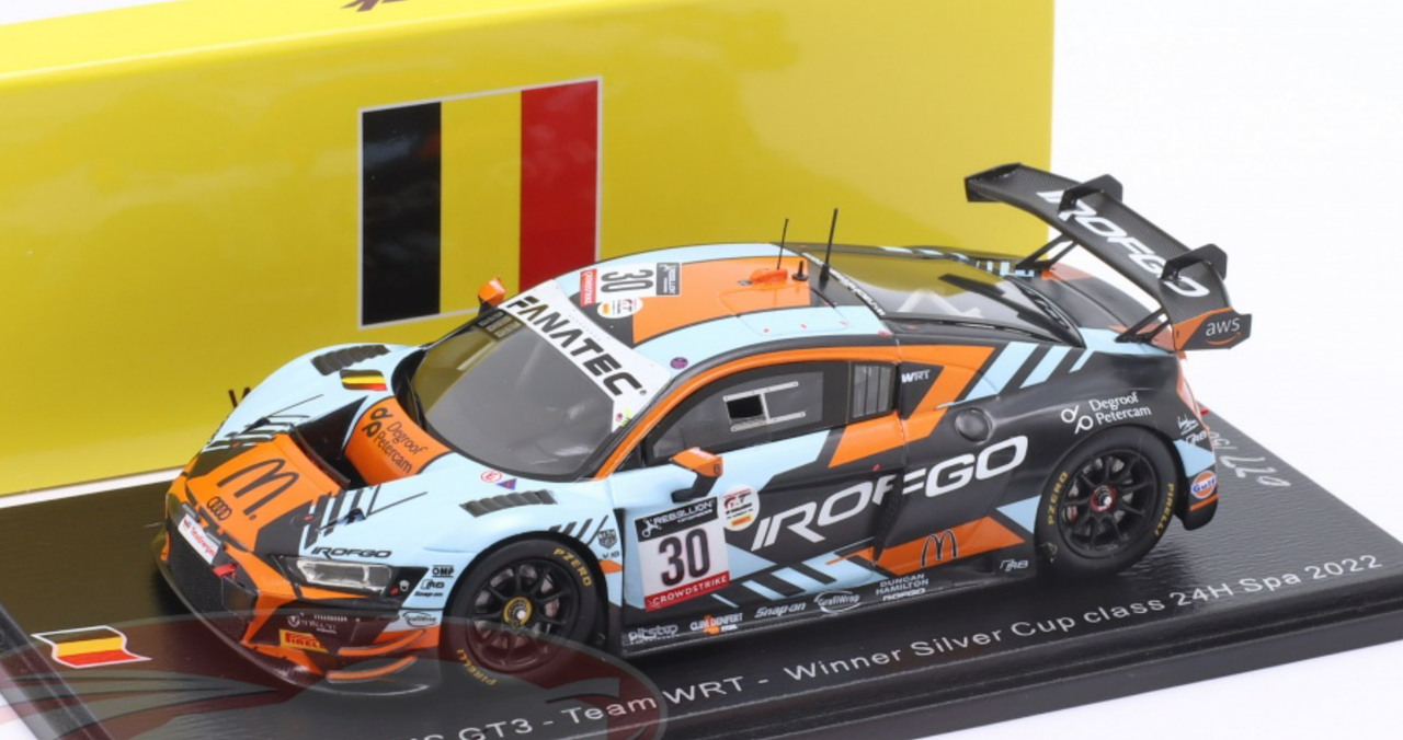 1/43 Spark 2022 Audi R8 LMS GT3 #30 Winner Silver Cup Class 24h Spa Team  WRT mit ROFGO Racing Benjamin Goethe