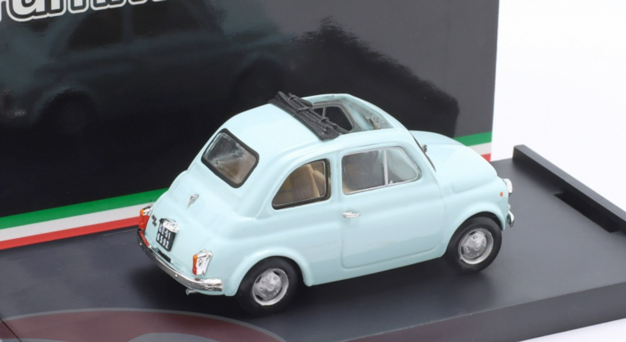 1/43 Brumm 1972-1975 Fiat 500R Open Top (Light Blue) Car Model