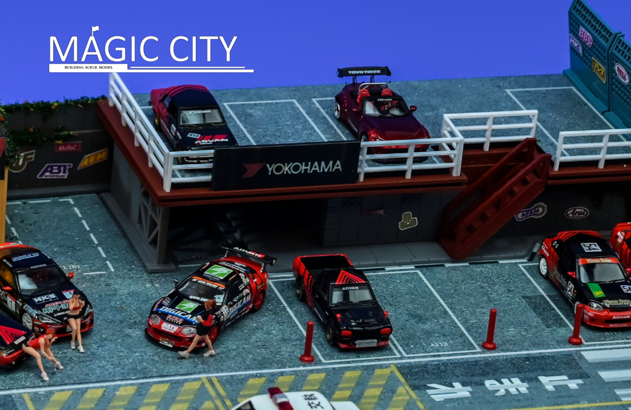 1/64 Magic City RWB Advan Building Diorama (car models & figures NOT included)