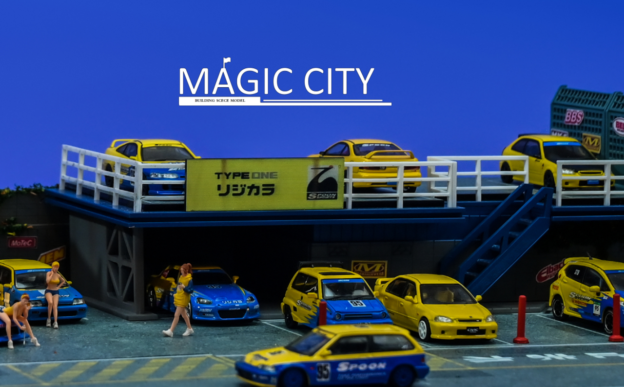 1/64 Magic City RWB Spoon Building Diorama (car models & figures NOT included)
