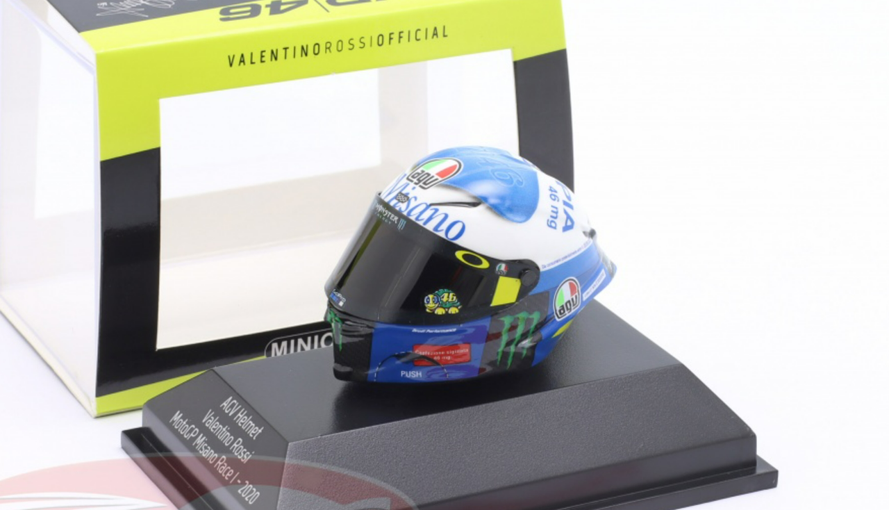 1/8 Minichamps 2020 Valentino Rossi Race 1 MotoGP Misano Monster Energy Yamaha MotoGP Valentino Rossi Helmet Model