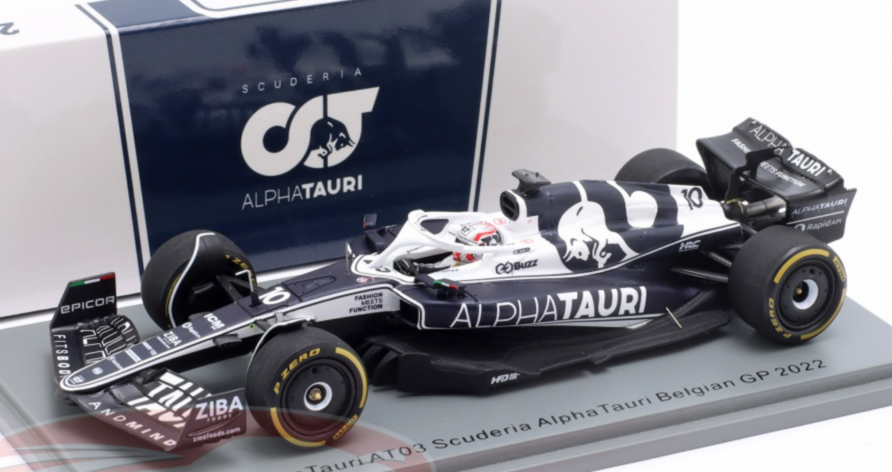 1/43 Spark 2022 Formula 1 Pierre Gasly AlphaTauri AT03 #10 Belgium GP Car Model