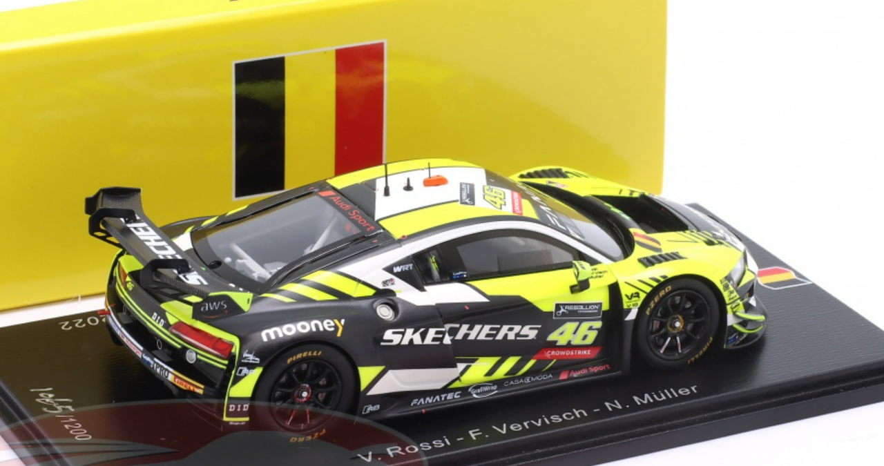 1/43 Spark 2022 Audi R8 LMS GT3 #46 24h Spa Audi Sport Team WRT Valentino Rossi, Frederic Vervisch, Nico Müller Car Model