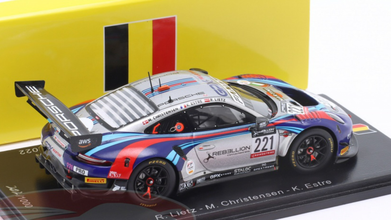 1/43 Spark 2022 Porsche 911 GT3 R #221 24h Spa GPX Martini Racing Richard  Leitz