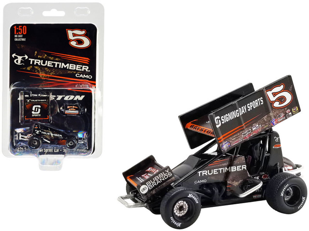 Winged Sprint Car #5 Spencer Bayston "TrueTimber Camo" CJB Motorsports "Rookie of the Year" "World of Outlaws" (2022) 1/50 Diecast Model Car by ACME
