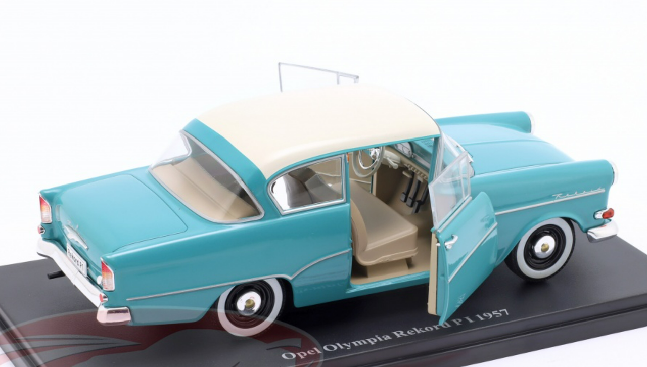 1/24 Hachette 1957 Opel Olympia Rekord P1 (Turquoise Blue) Diecast Car Model