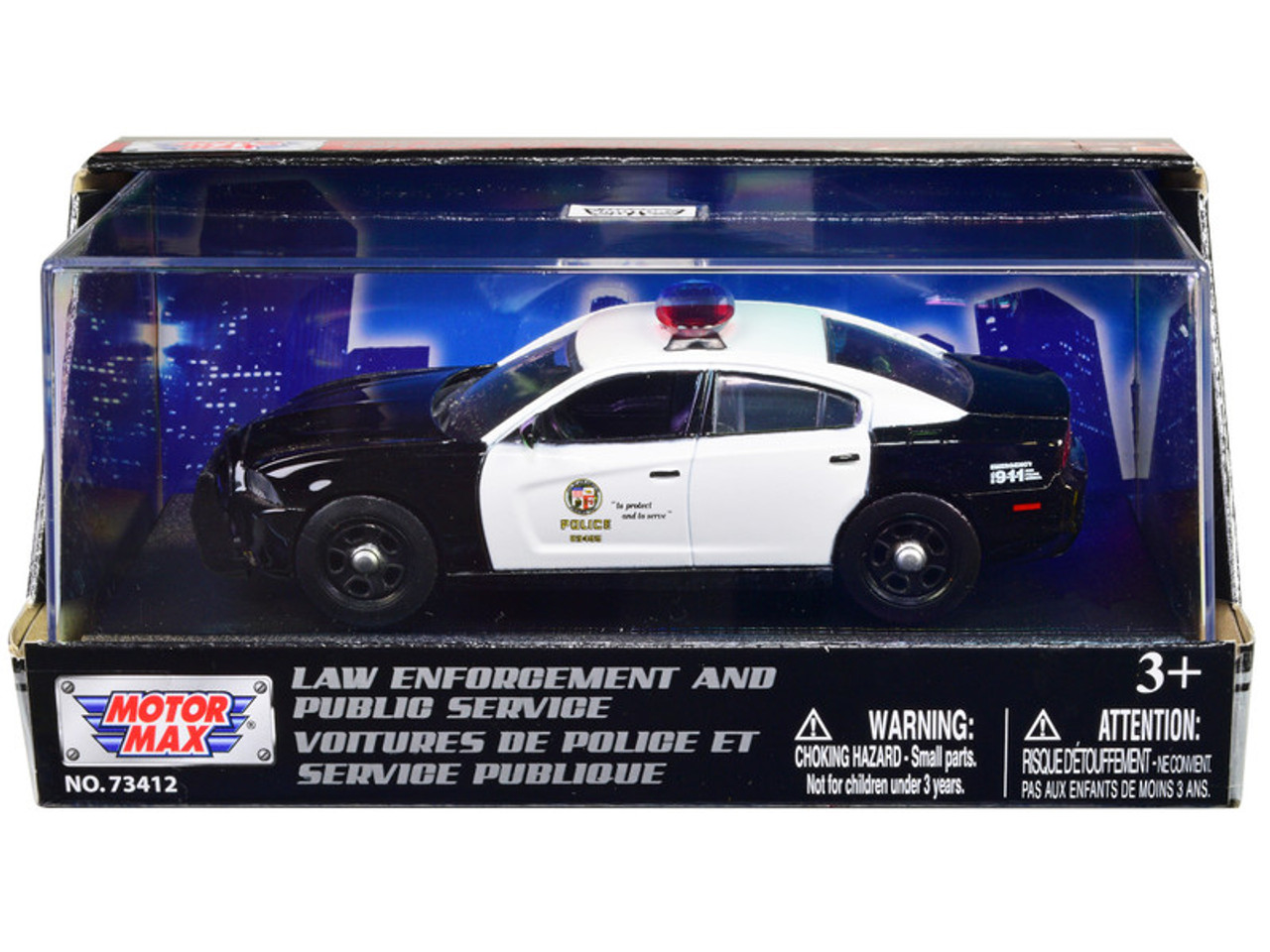 2011 Dodge Charger Pursuit Black and White "LAPD (Los Angeles Police Department)" 1/43 Diecast Model Car by Motormax
