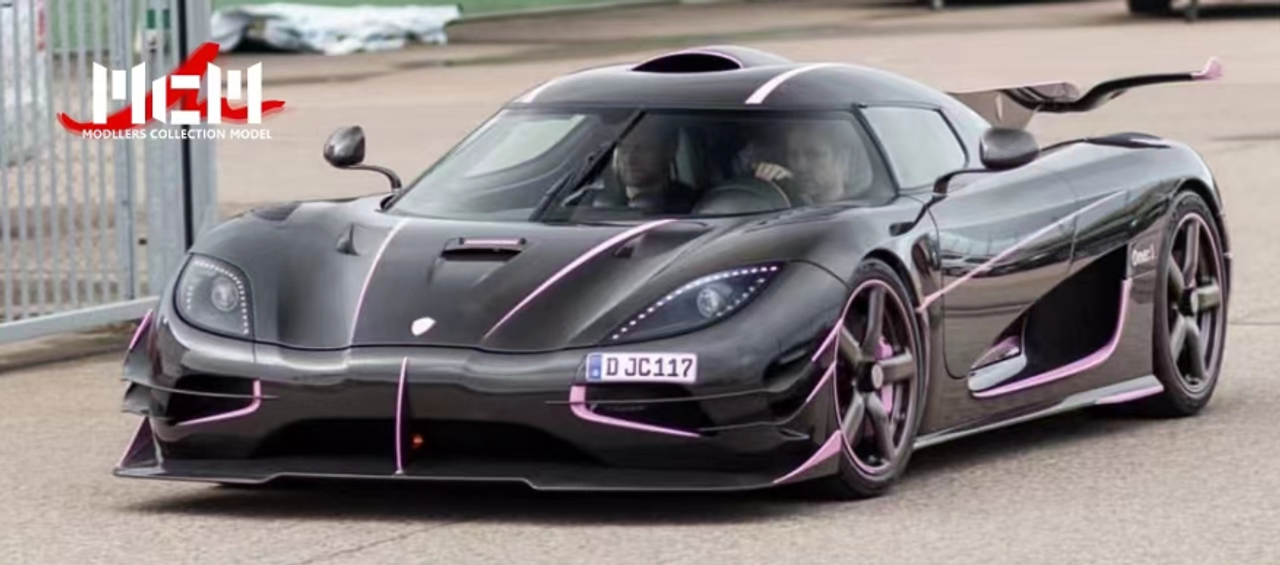 1/18 MCM Koenigsegg one 1 Carbon with Pink Deco Resin Car Model