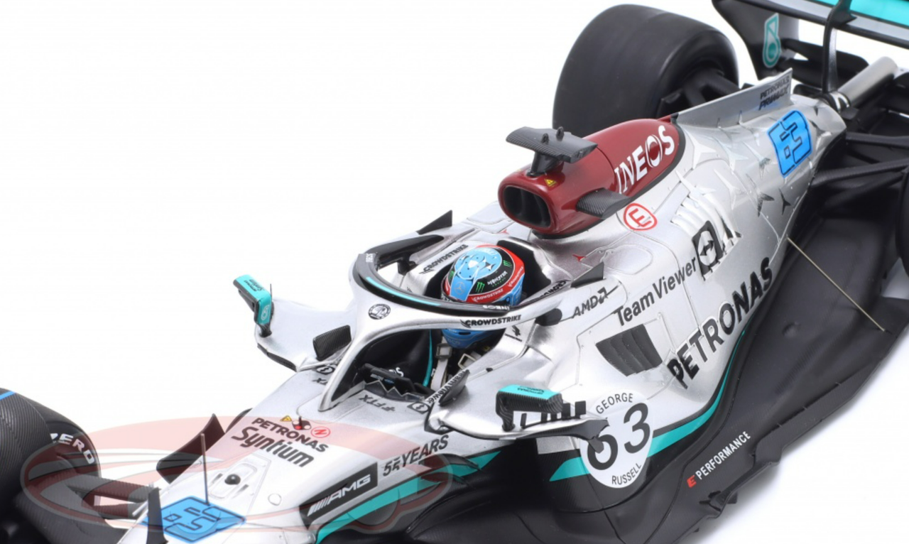 1/18 Spark 2022 Formula 1 Lewis Hamilton Mercedes-AMG F1 W13 #44 Belgian GP Car Model