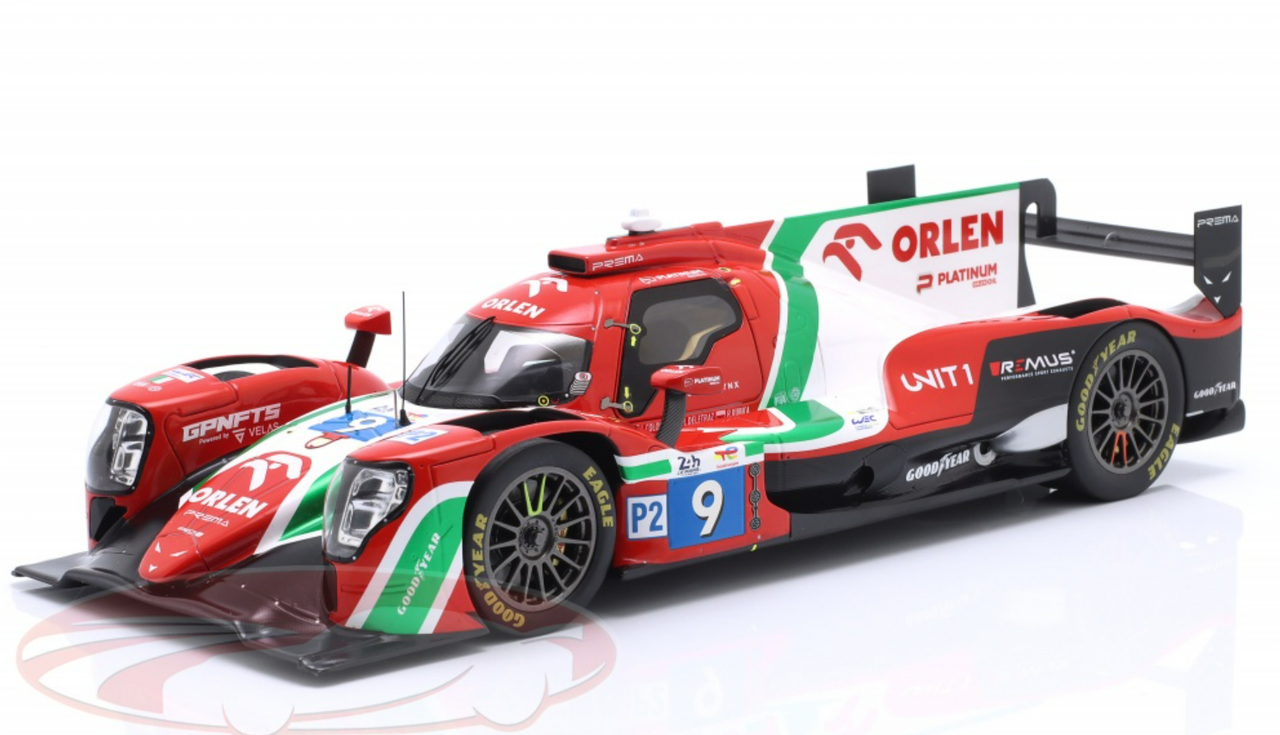 1/18 Spark 2022 Oreca 07 #9 6th 24h LeMans Prema Orlen Team Robert Kubica, Louis Delétraz, Lorenzo Colombo Car Model