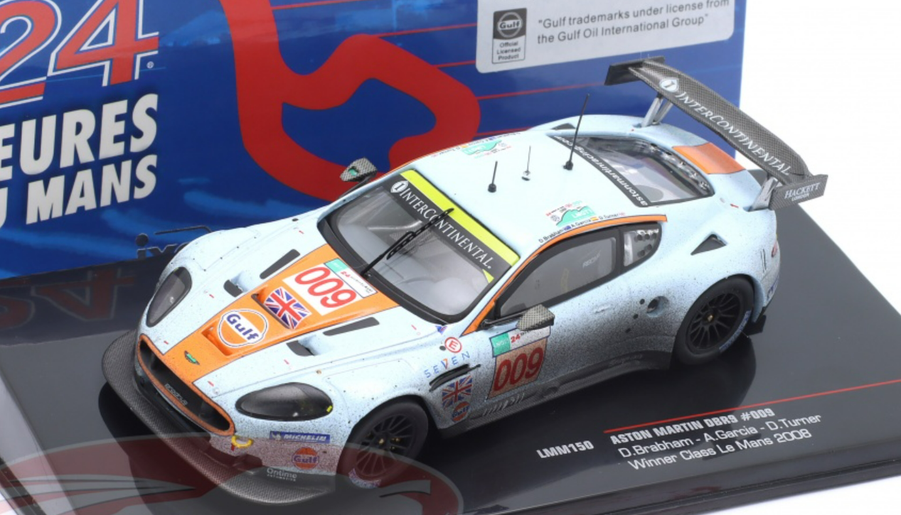 1&frasl;43 Ixo 2008 Aston Martin DBR9 #009 Winner LMGT1 24h LeMans Aston Martin  Racing David Brabham, Antonio Garcia, Darren Turner Car Model