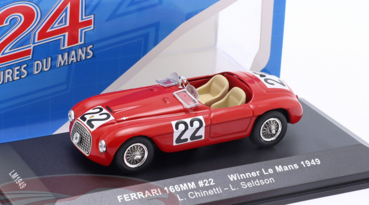 1/43 Ixo 1949 Ferrari 166MM #22 Winner 24h LeMans Lord Selsdon LuigiChinetti, Lord Seldson Car Model