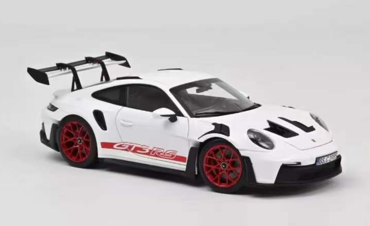 1/18 Norev 2022 Porsche 911 GT3 RS 992 (White & Pyro Red) Diecast Car Model