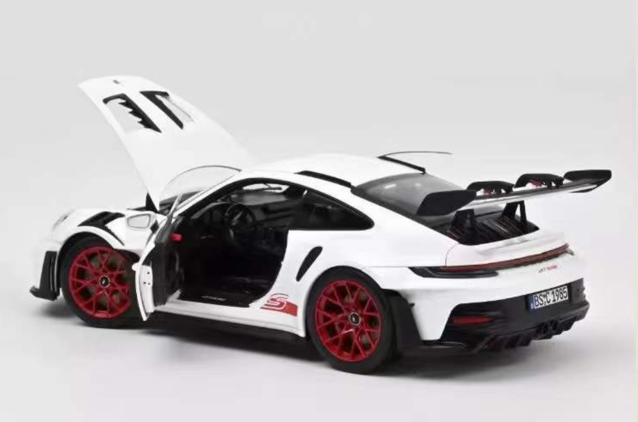 1/18 Norev 2022 Porsche 911 GT3 RS 992 (White & Pyro Red) Diecast Car Model