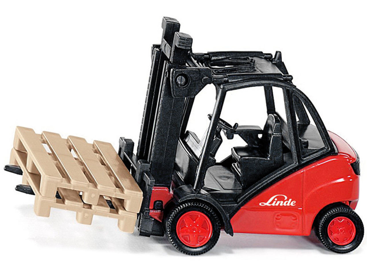 Linde Forklift Truck Red with 2 Pallet Accessories 1/50 Diecast Model by Siku