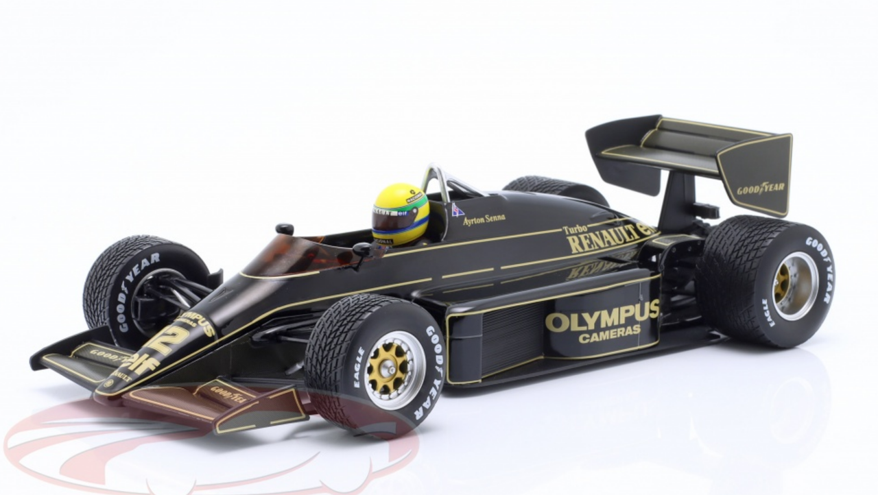 1/18 Minichamps 1985 Formula 1 Ayrton Senna Lotus 97T #12 Winner Portugal GP Car Model