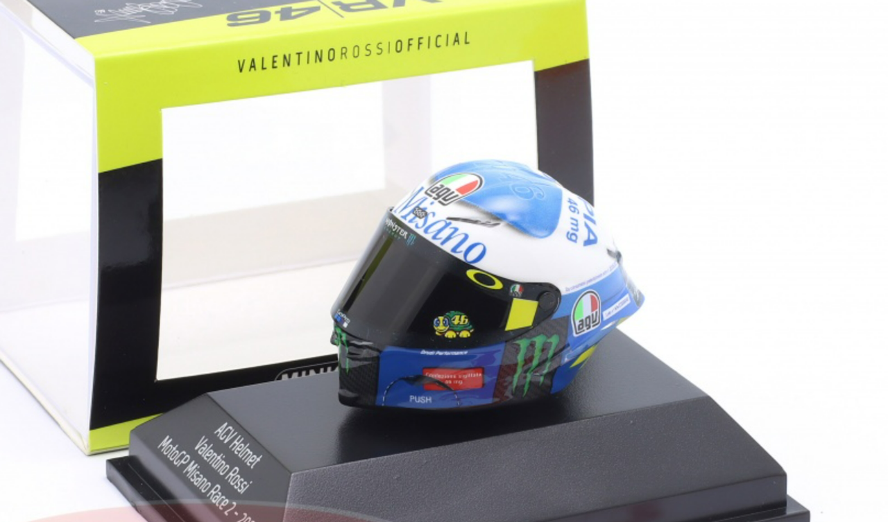 1/8 Minichamps Valentino Rossi Race 2 MotoGP Misano 2020 AGV Helmet Model