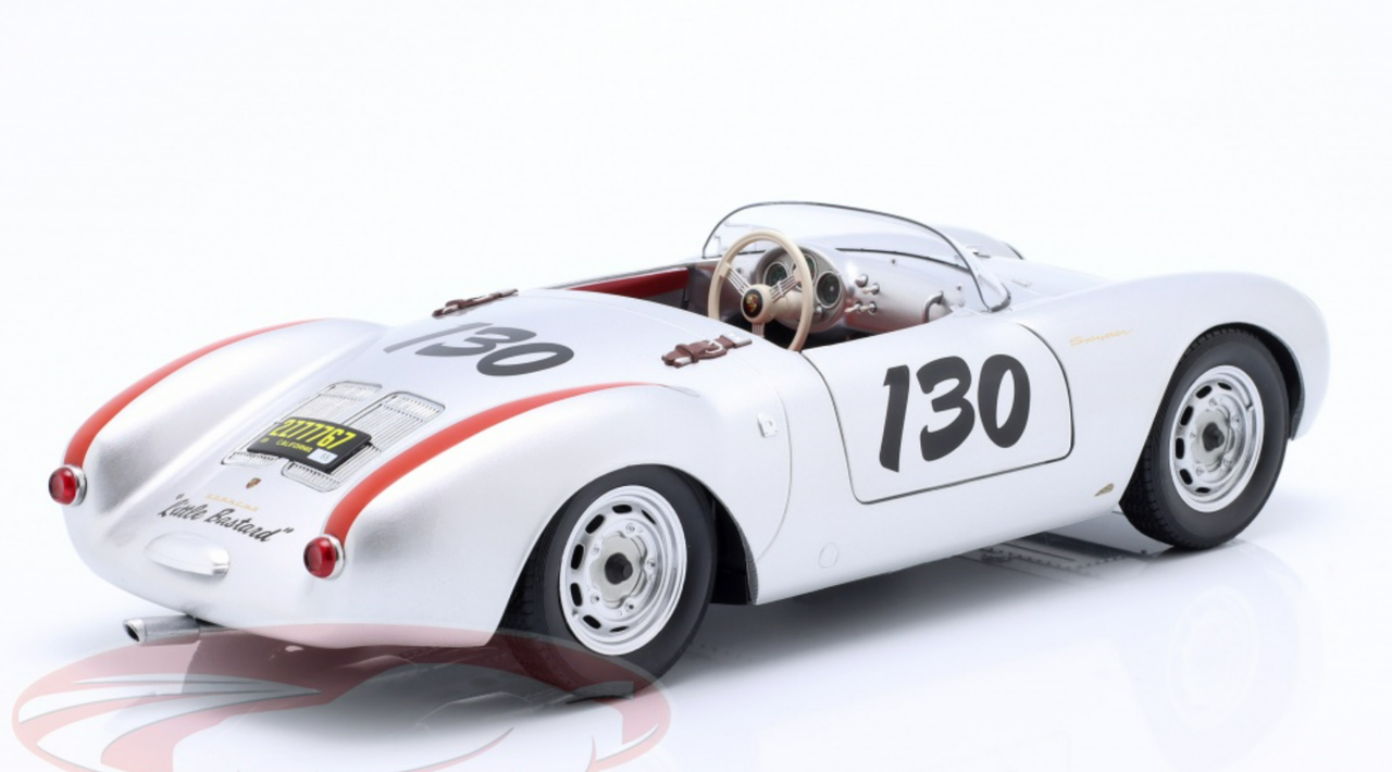 1/18 KK-Scale 1956 Porsche 550A Spyder #130 James Dean Little Bastard (Silver) Car Model