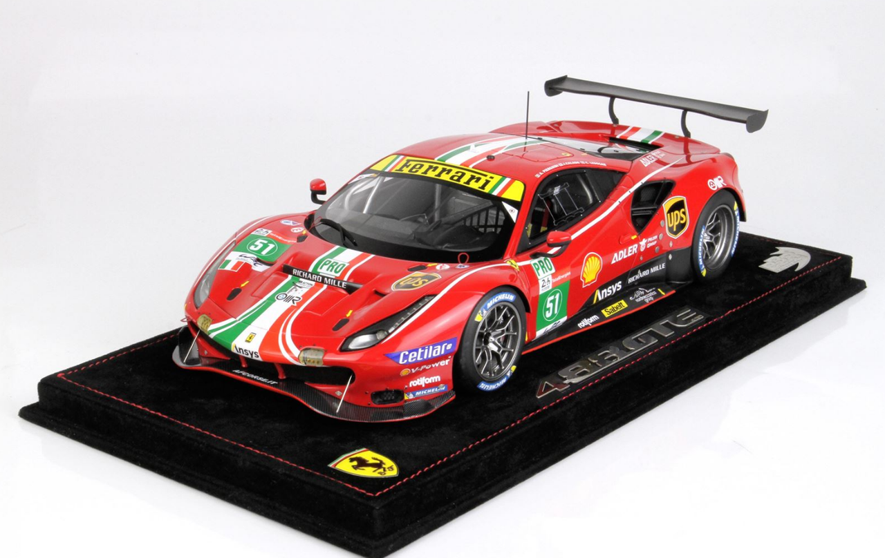 1/18 BBR Ferrari 488 GTE LM GTE Team AF Corse Wins Le Mans 2021 Car No. 51 Resin Car Model Limited 248 Pieces