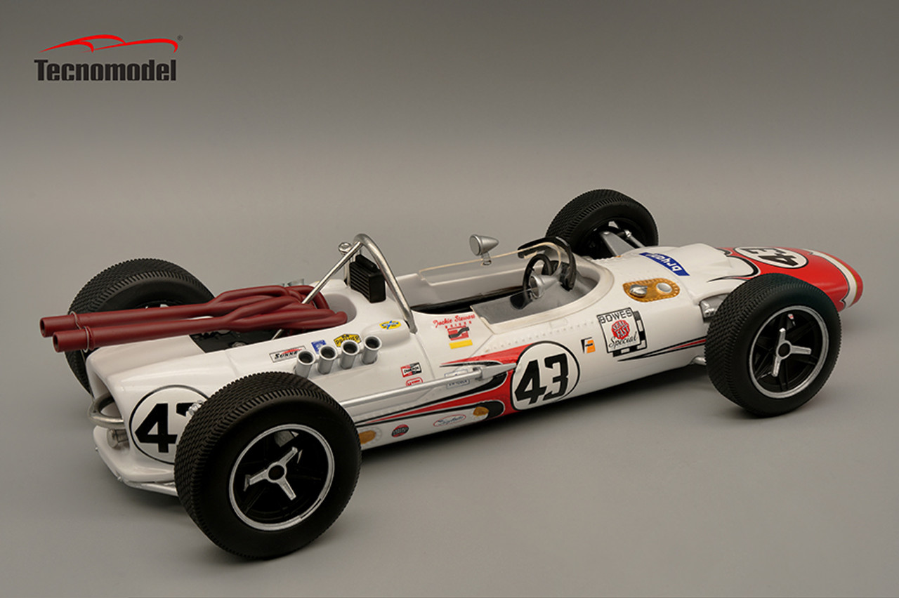1/18 Tecnomodel Lola T90 1966 6th Place Indy 500 #43 Jackie Stewart Resin Car Model