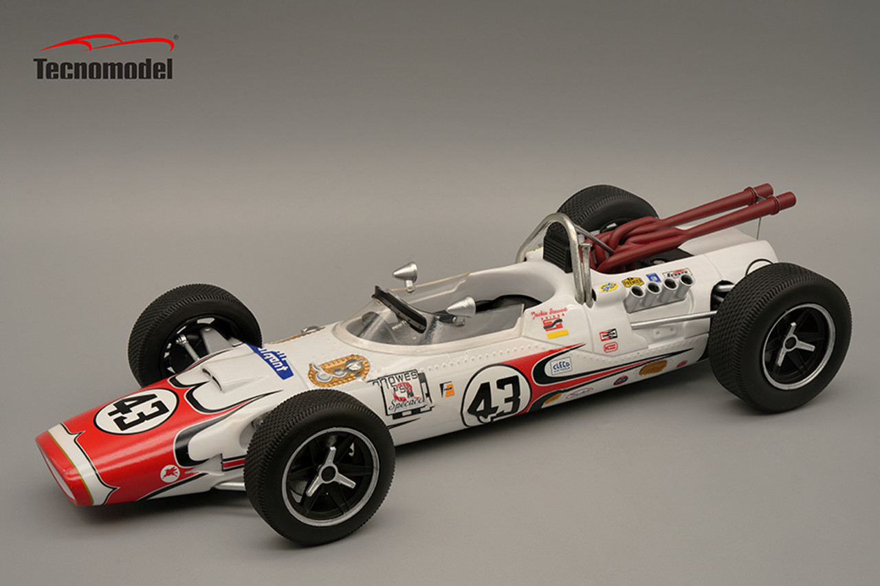 1/18 Tecnomodel Lola T90 1966 6th Place Indy 500 #43 Jackie Stewart Resin Car Model
