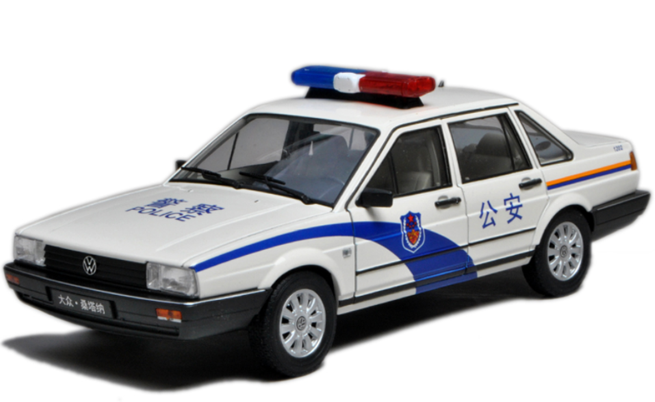 1/18 Welly Classic 1980-1989 Volkswagen VW Passat / Santana Police Car Diecast Car Model