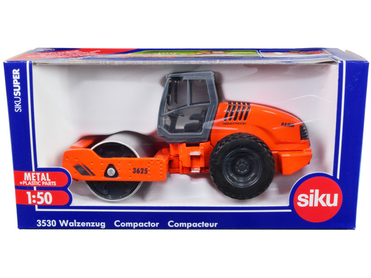 Hamm 3625 Compactor Orange 1/50 Diecast Model by Siku