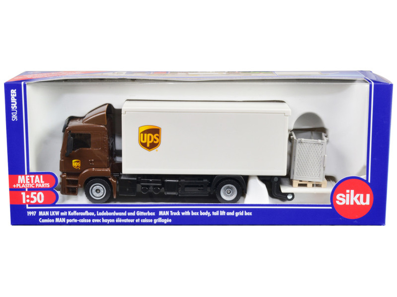 MAN Tractor Truck Brown with Box Body and Tail Lift 