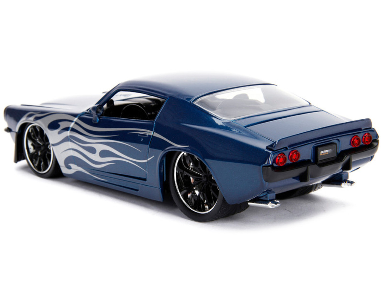 1971 Chevrolet Camaro SS Blue with Silver Flames "Bigtime Muscle" Series 1/24 Diecast Model Car by Jada