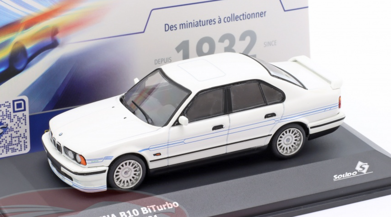 1/43 Solido 1994 BMW Alpina B10 BiTurbo (BMW E34) (White) Diecast Car Model