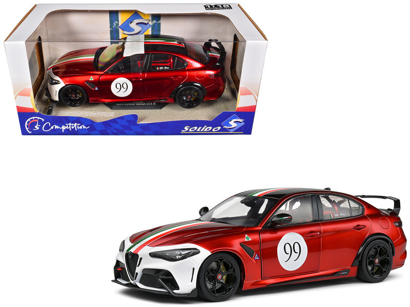 1/18 Solido 2022 Alfa Romeo Giulia GTAm #99 (Red) Diecast Car