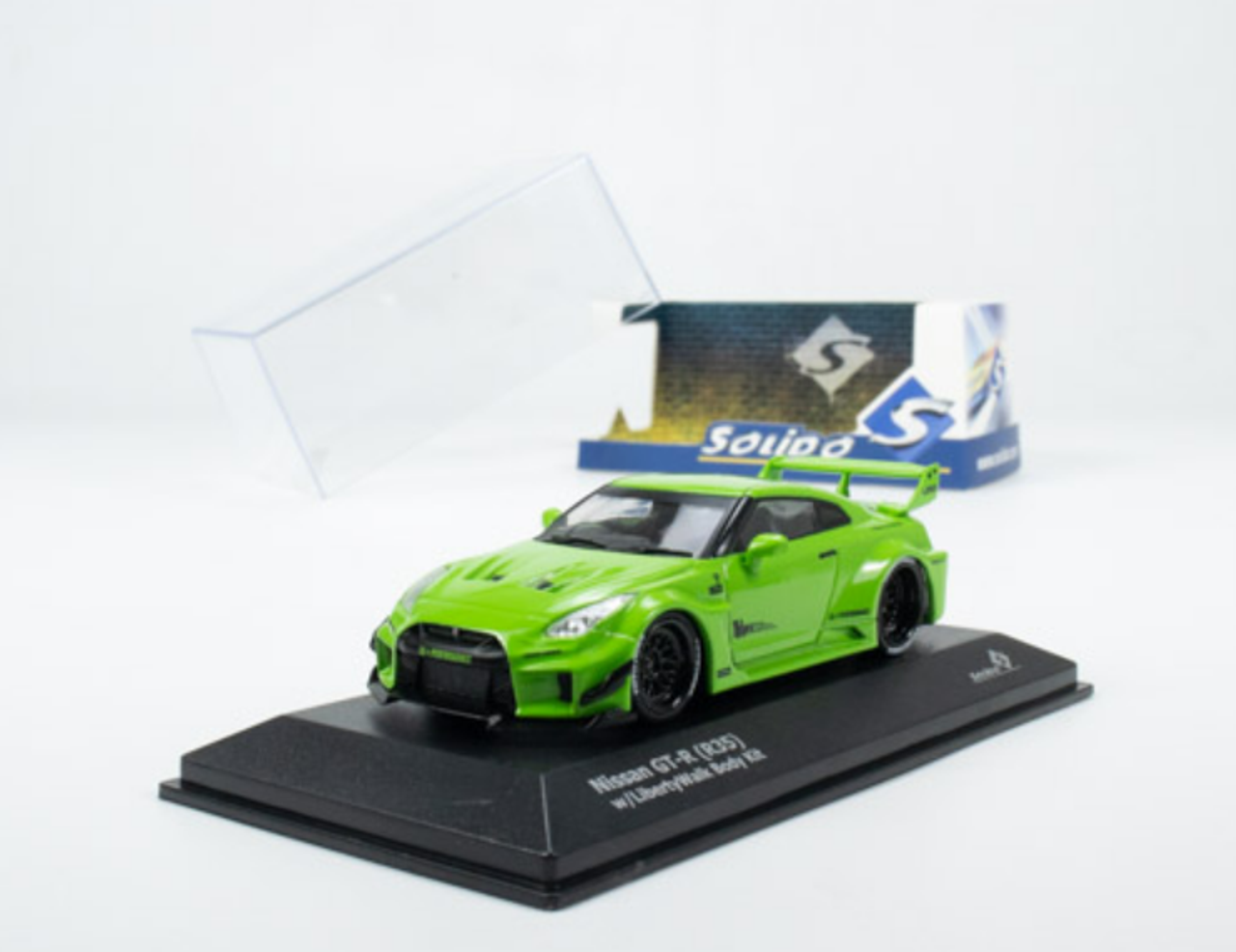 1/43 Solido Nissan GT-R (R35) Liberty Walk Body Kit (Acid Green) Diecast Car Model