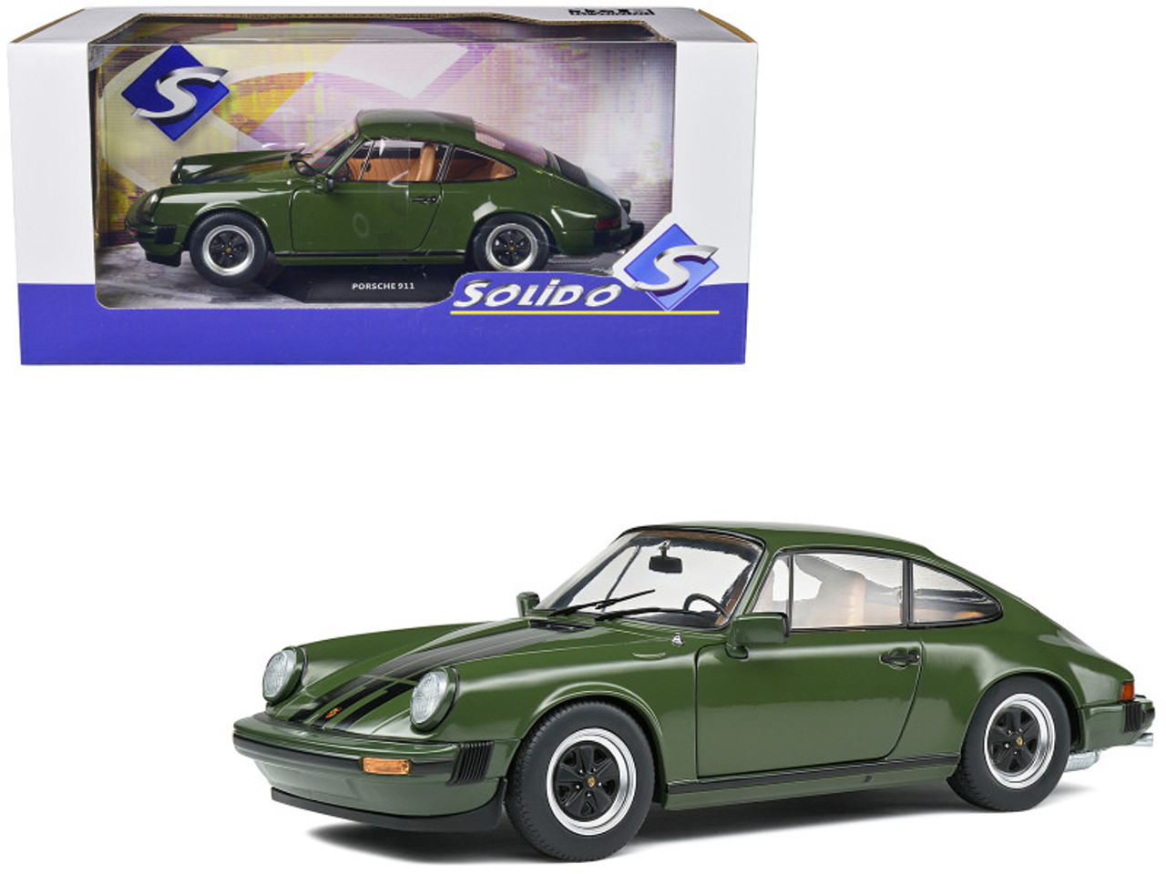 1/18 Solido 1978 Porsche 911 SC (Olive Green) Diecast Car Model