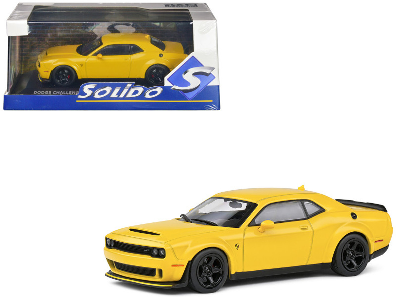 1/43 Solido 2018 Dodge Challenger SRT Demon V8 6.2L (Yellow) Diecast Car Model