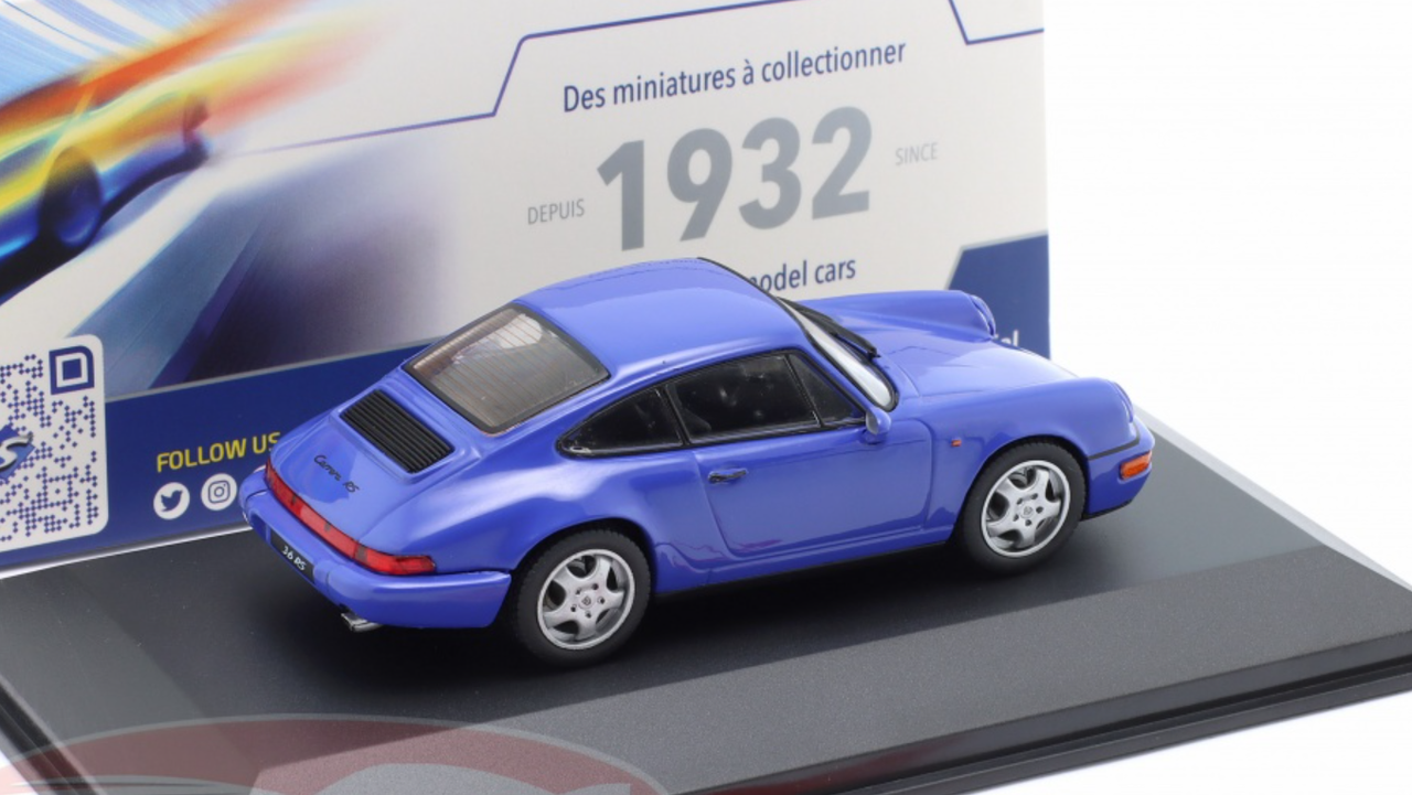 1/43 Solido 1992 Porsche 911 (964) Carrera RS (Maritime Blue) Diecast Car Model