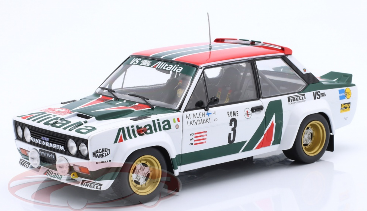 1/18 Solido 1979 Fiat 131 Abarth #3 3rd Rallye Monte Carlo Alitalia Fiat  Markku Alén, Ilkka Kivimäki Diecast Car Model