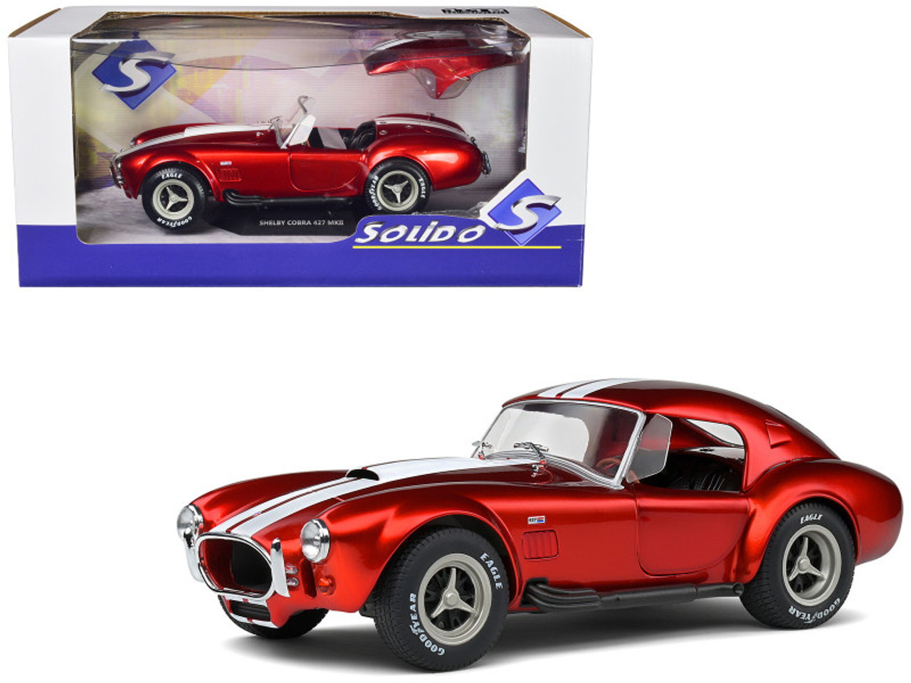 1/18 Solido 1965 Shelby Cobra 427 MK2 (Red Metallic) Diecast Car Model