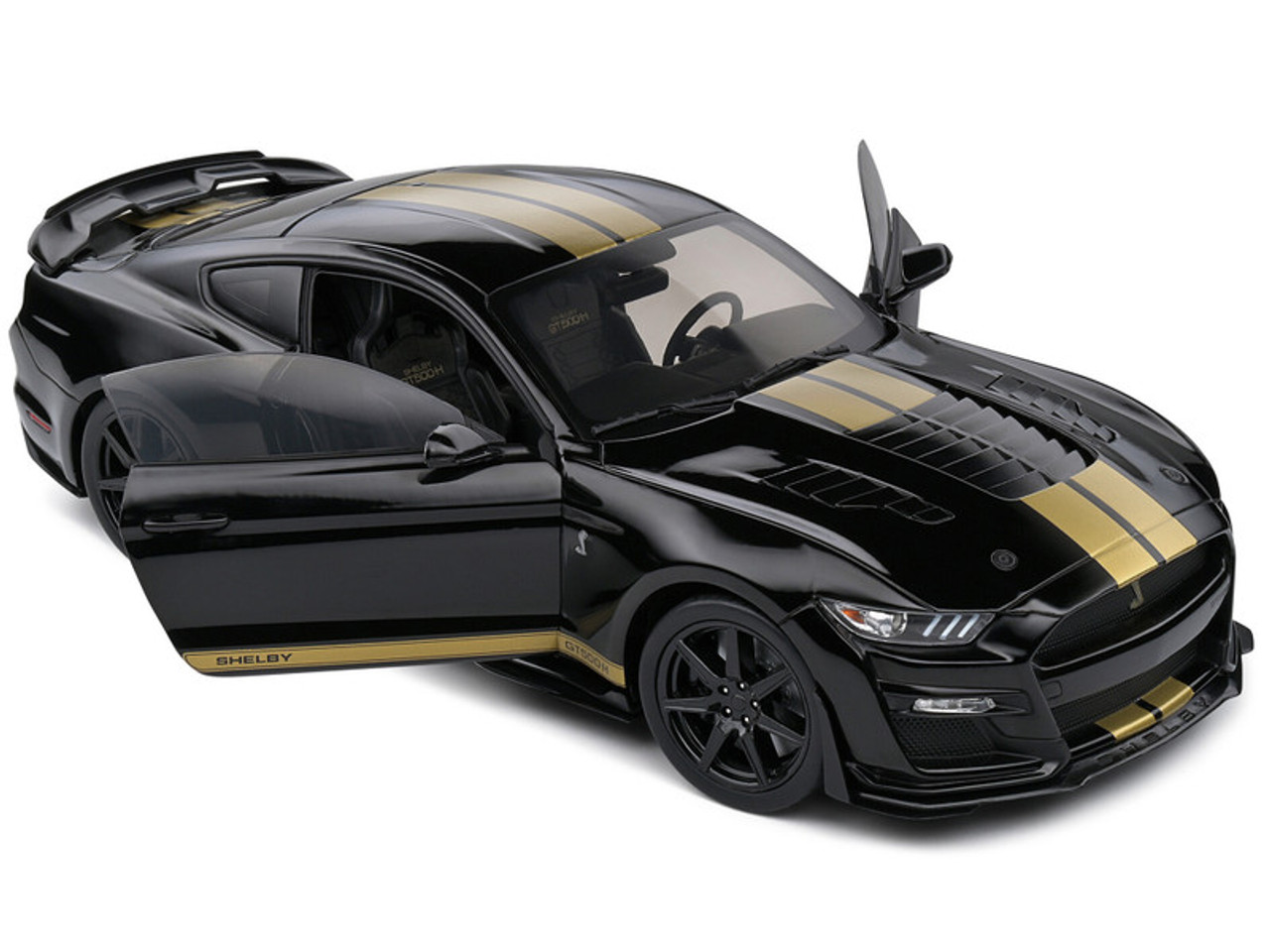 1:18 1967 Shelby GT500 Black with Gold Stripes by Solido - Town and Country  Toys