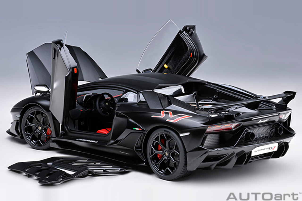 1/18 AUTOart Lamborghini Aventador SVJ (Nero Nemesis Matte Black