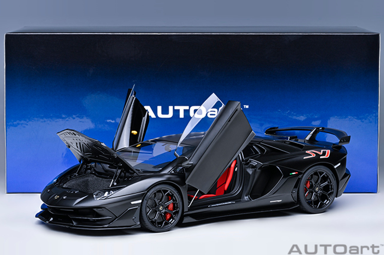 1/18 AUTOart Lamborghini Aventador SVJ (Nero Nemesis Matte Black) Car Model