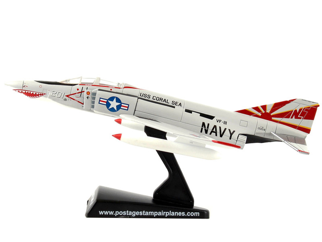 McDonnell Douglas F-4B Phantom II Fighter Aircraft "VF-111 Sundowners" United States Navy 1/155 Diecast Model Airplane by Postage Stamp