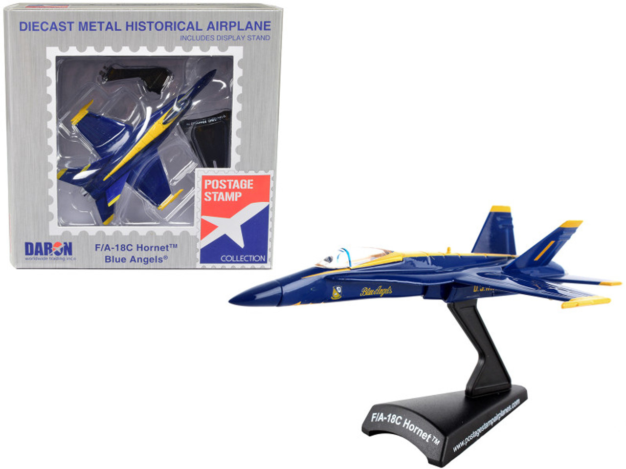 McDonnell Douglas F/A-18C Hornet Aircraft "Blue Angels" United States Navy 1/150 Diecast Model Airplane by Postage Stamp