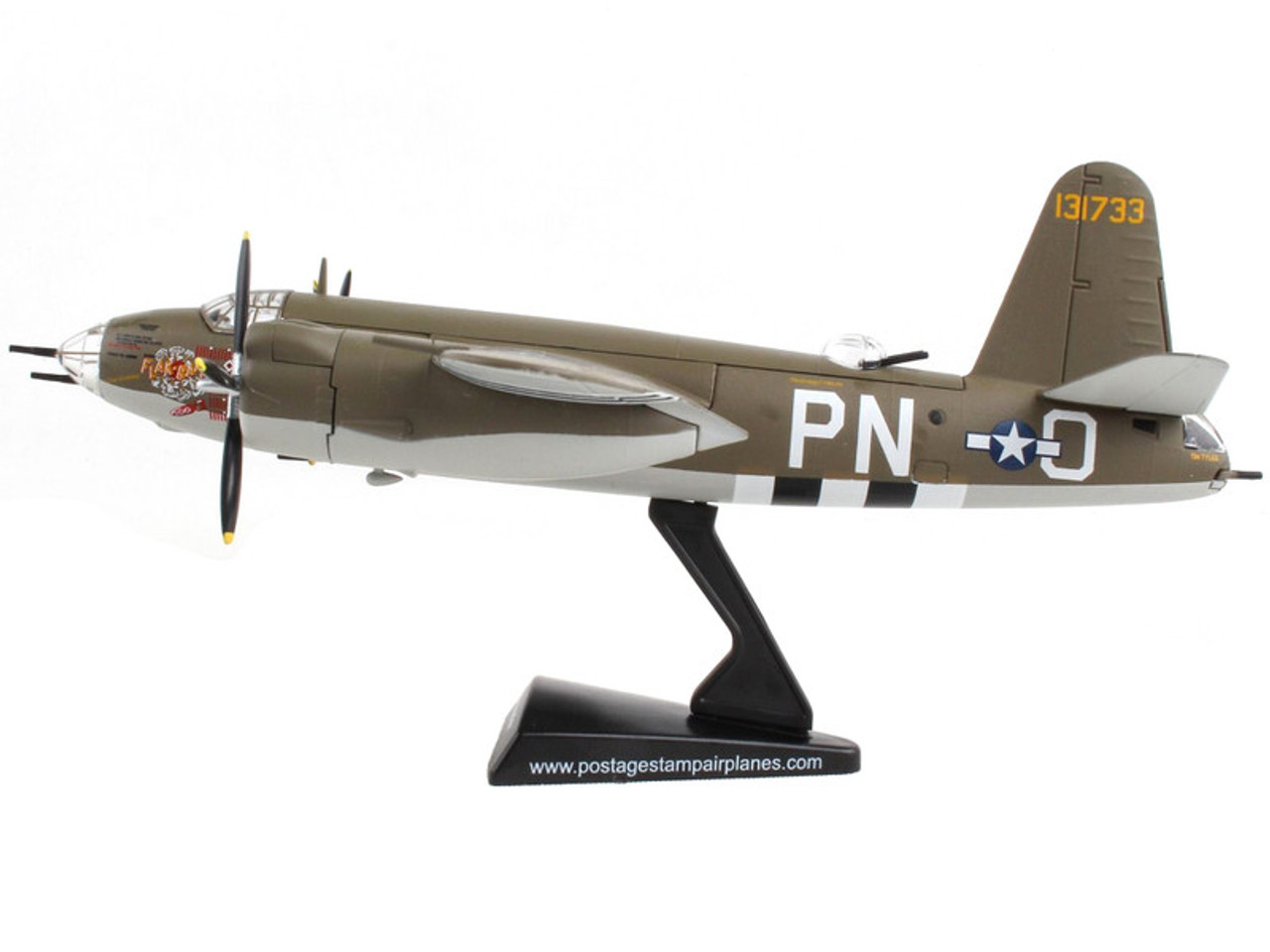 Martin B-26 Marauder Bomber Aircraft "Flak Bait" United States Army Air Forces 1/107 Diecast Model Airplane by Postage Stamp