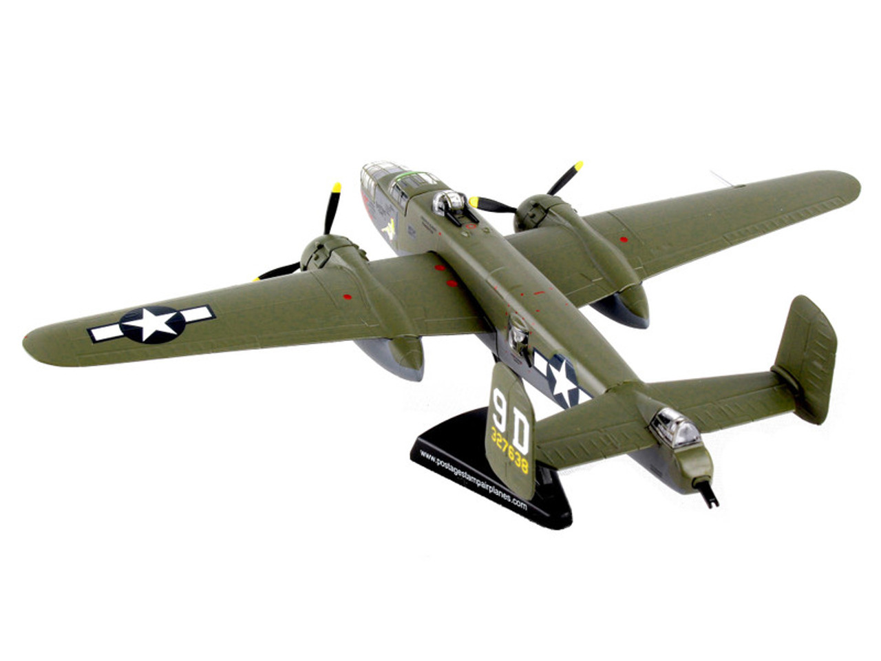 North American B-25J Mitchell Bomber Aircraft "Briefing Time" United States Air Force 1/100 Diecast Model Airplane by Postage Stamp